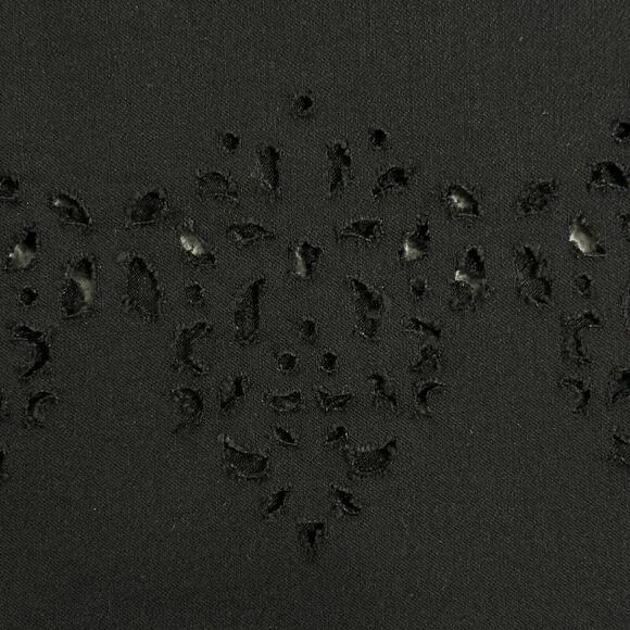 INC International Concepts Cropped‎ Pants Women Size 10 Black Laser Cut Hem - Picture 8 of 13